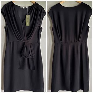 Trina Turk Black Draped Tie Waist Sheath Dress Size 10 NWT Cocktail Work Party